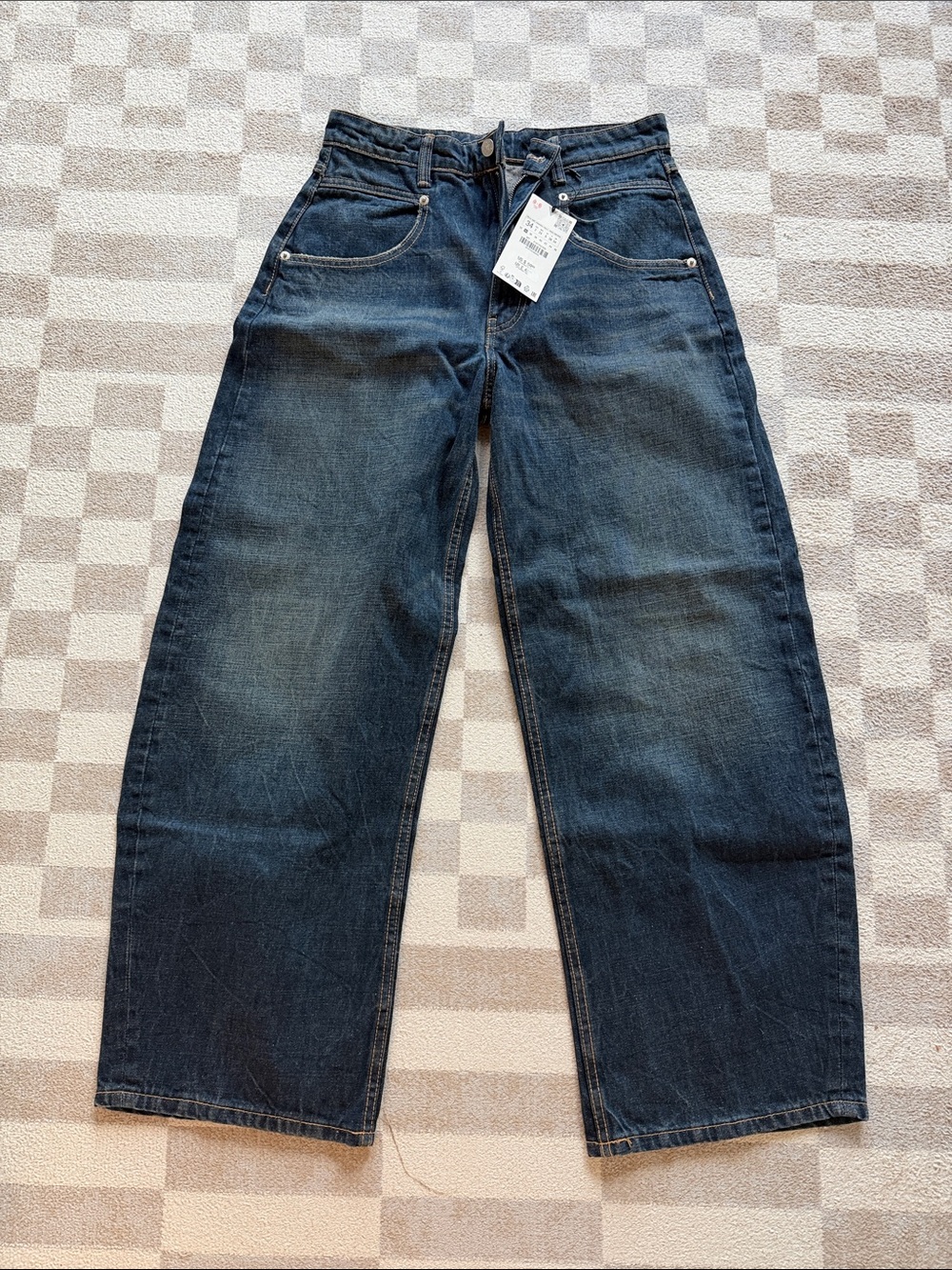 Zara Women's Dark Blue Straight Jeans
